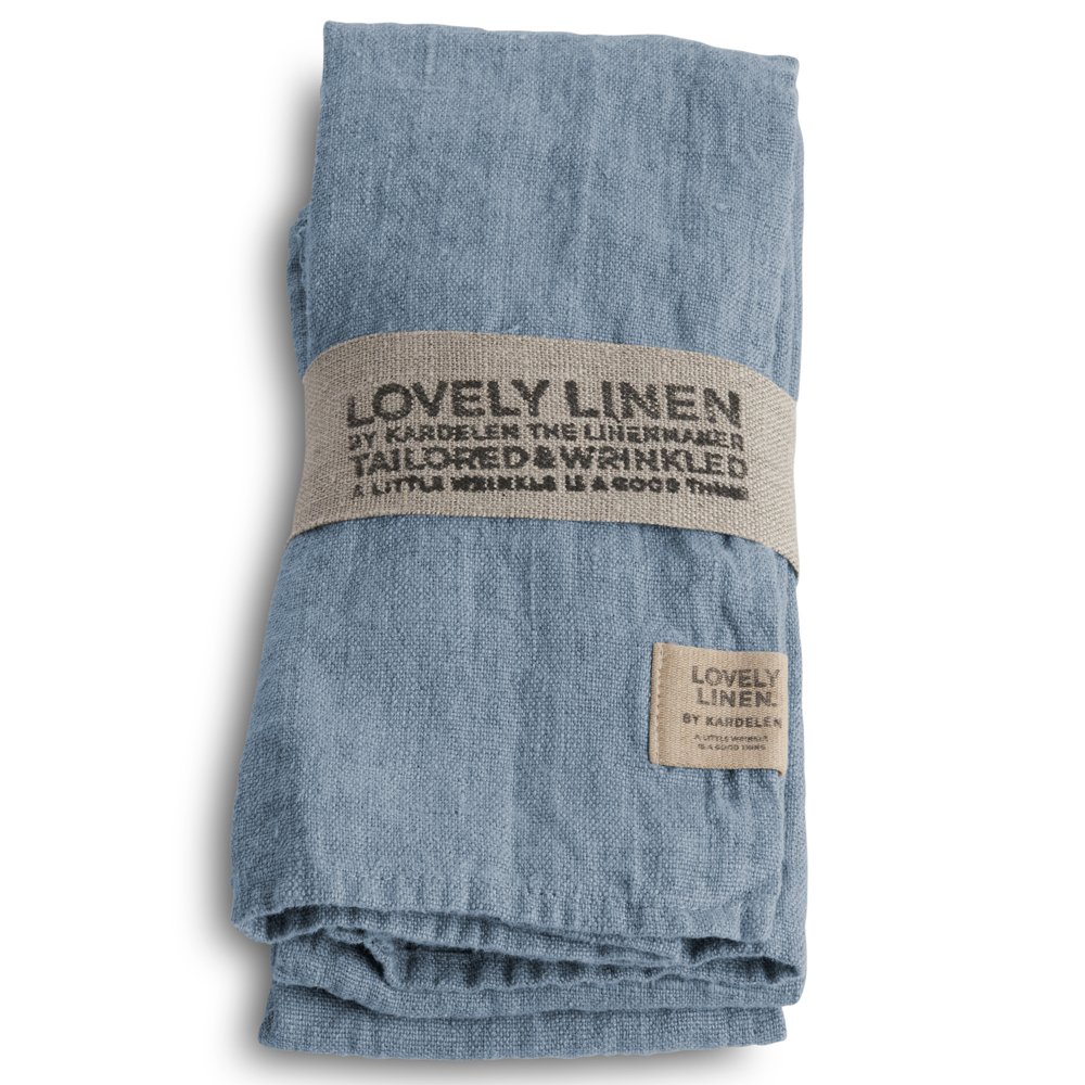 Serviette, Leinen stonewashed, Casual von Lovely Linen, dusty blue 1