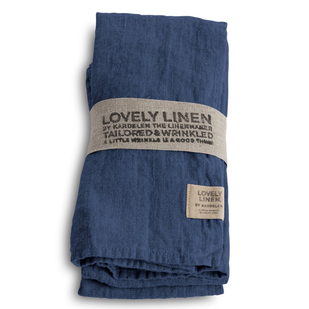 Serviette, Leinen stonewashed, Casual von Lovely Linen, denim blue