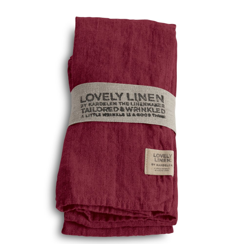 Serviette, Leinen stonewashed, Casual von Lovely Linen, barolo-rot