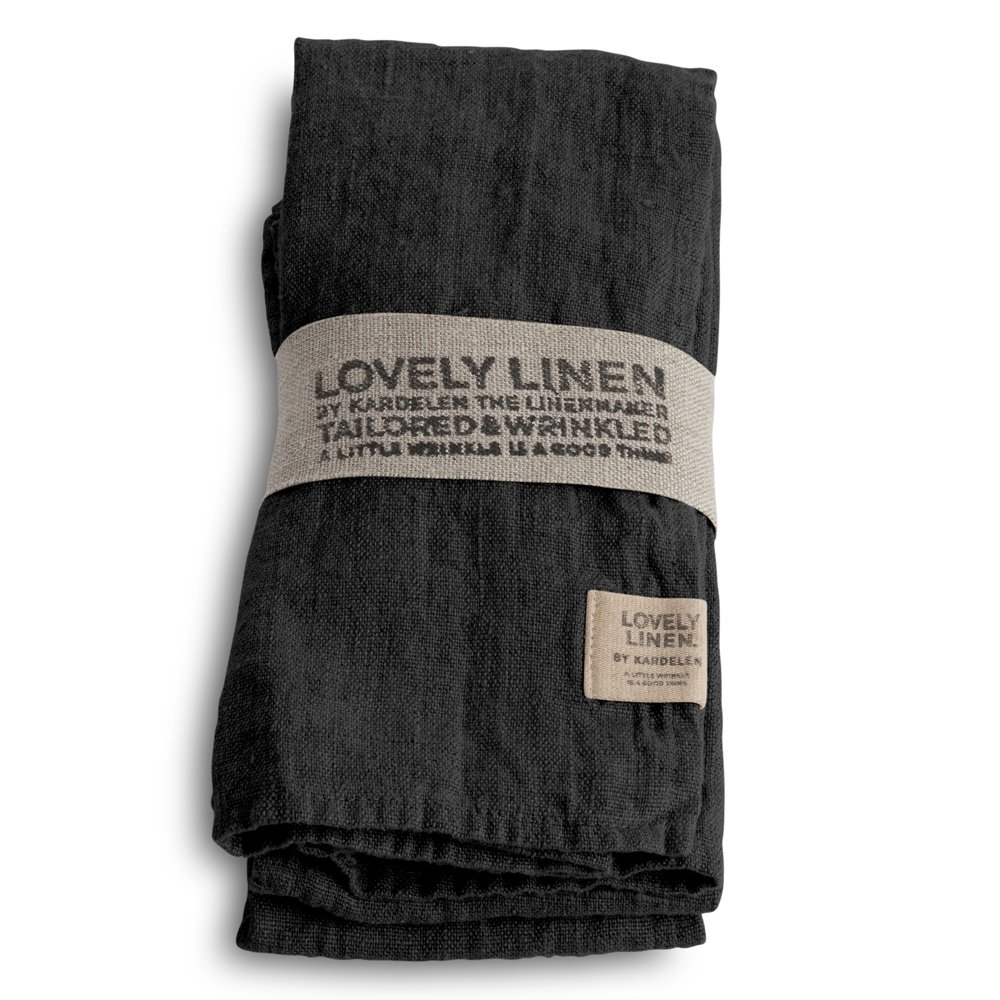 Serviette, Leinen stonewashed, Casual von Lovely Linen, anthra