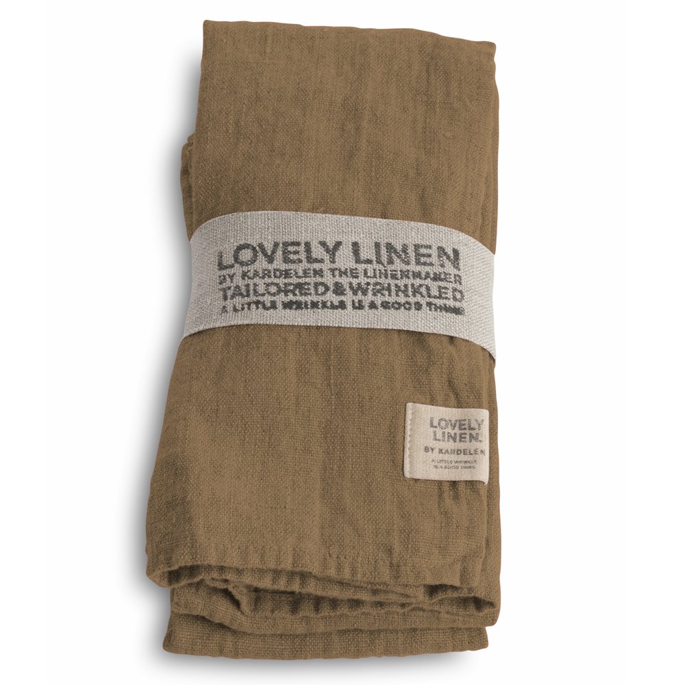 Serviette, Leinen stonewashed, Casual von Lovely Linen, mandelbraun