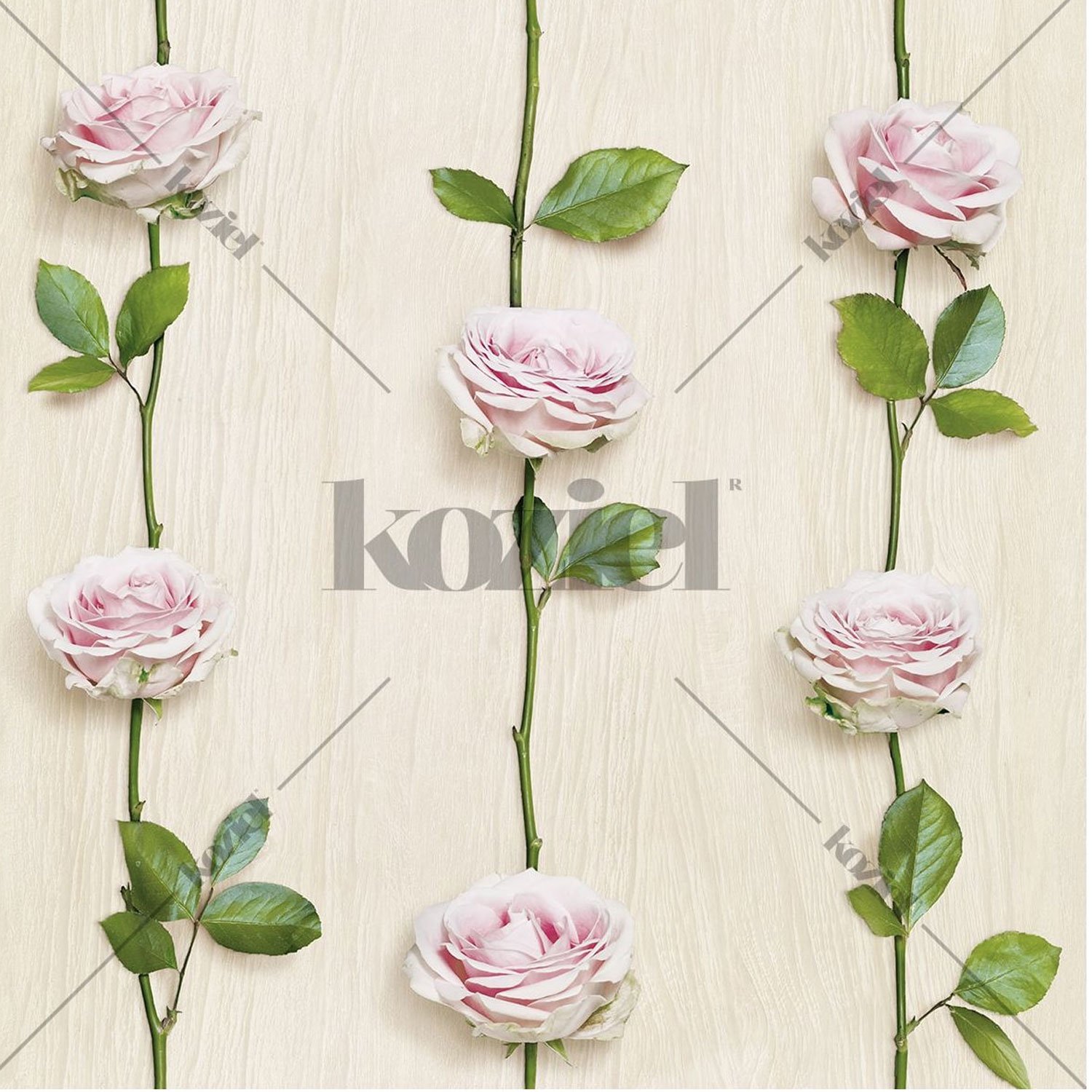 Tapete " Rosen auf hellem Hintergrund" von Koziel aus Frankreich 1