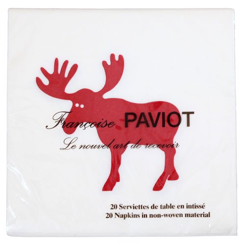 Papierserviette, roter Elch