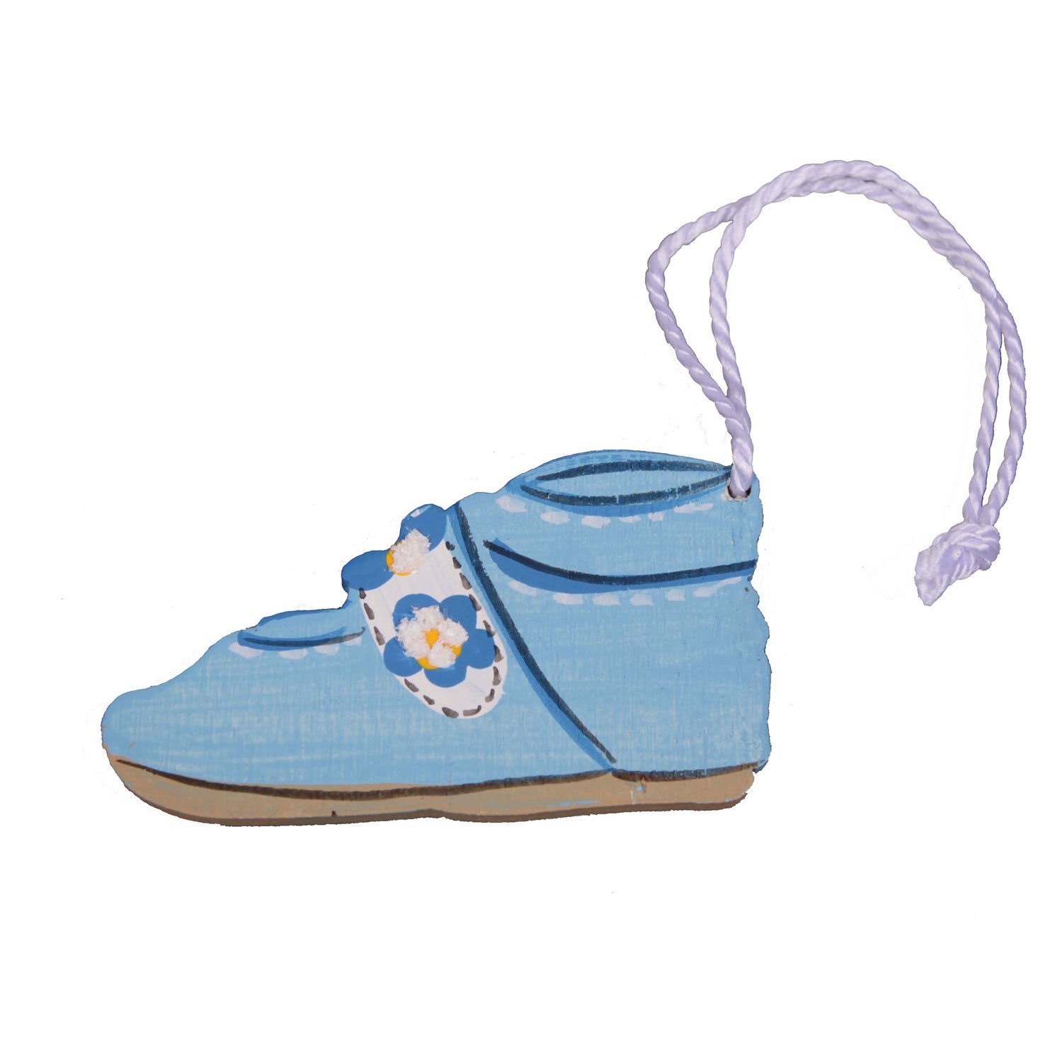 Kleiner Babyschuh, bleu, Holz