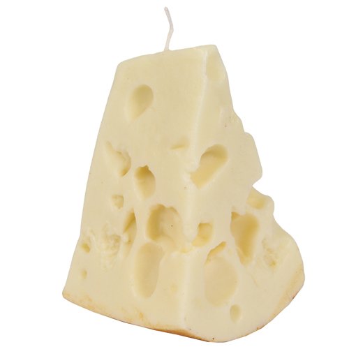 Kerze in Form eines Emmentaler-Käse