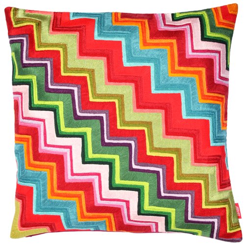 Kissenhülle, Multicolor- Zig Zag, bestickt