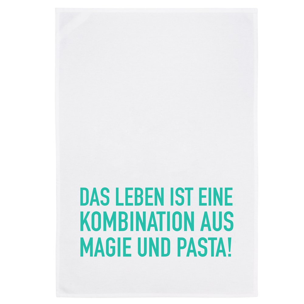 Geschirrtuch „Das Leben ist eine Kombination aus Magie und Pasta“ von 17;30