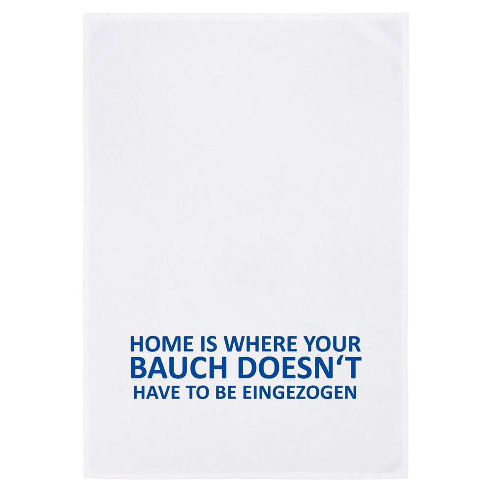 Geschirrtuch „Home is where your Bauch doesn´t have to be eingezogen“ von 17;30