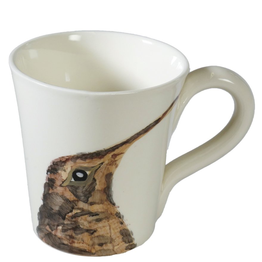 Grosse Tasse aus Italien, handbemalt, „Schnepfe“ von Virginia Casa