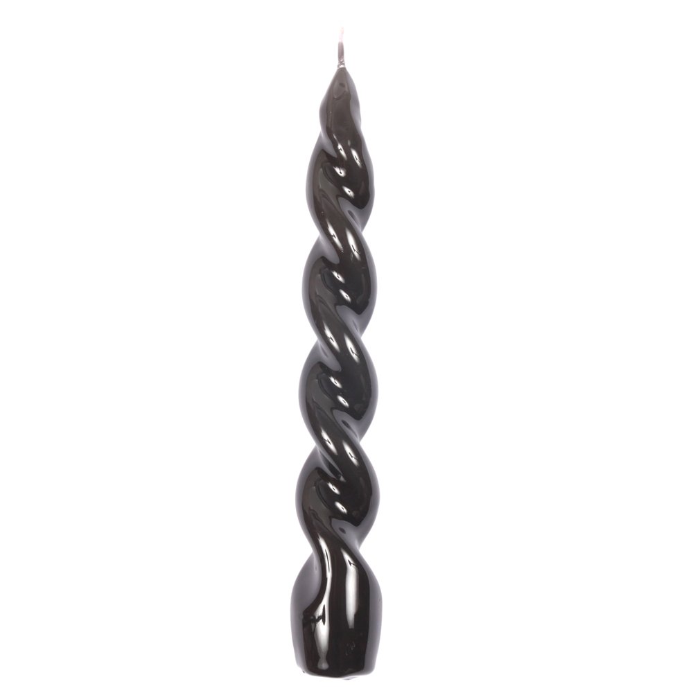 Twisted Candle von Graziani, „London smoke / anthra“, 20 cm