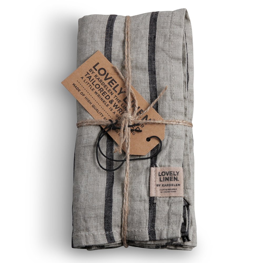 Serviette, Leinen, Lovely Linen, stripe black