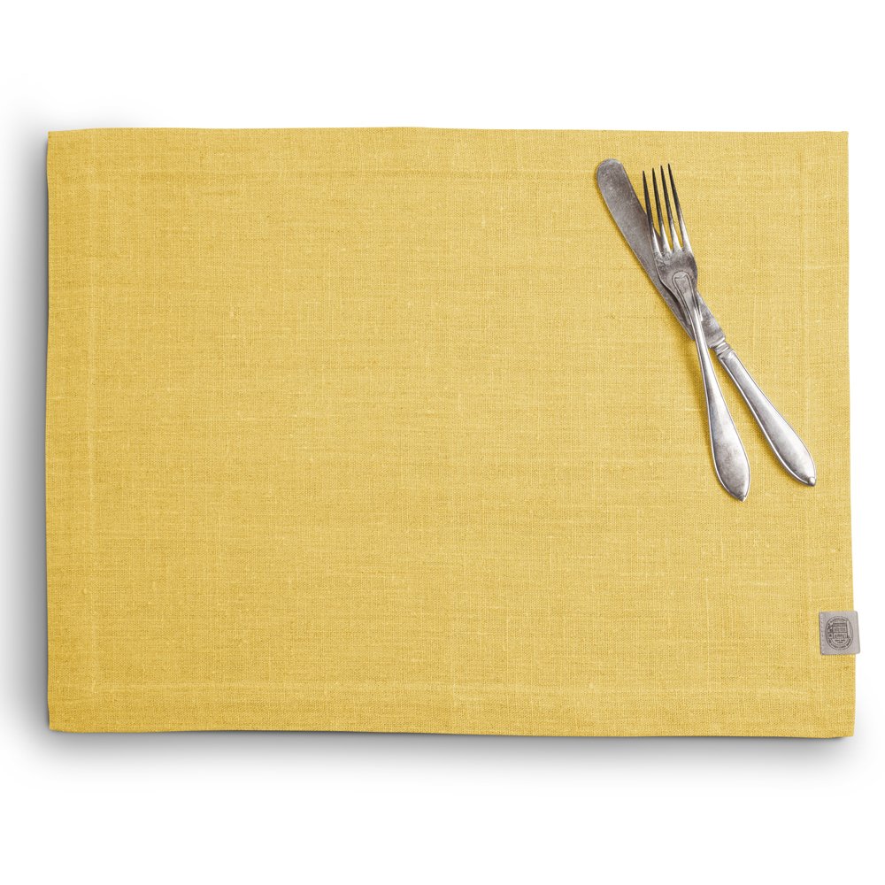 Tischset, Leinen, Classic von Lovely Linen, lemon 1