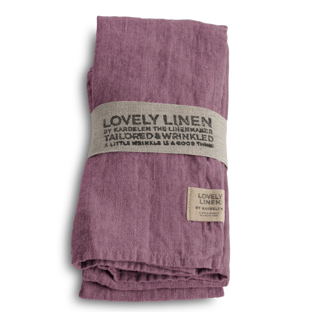 Serviette, Leinen stonewashed, Casual von Lovely Linen, mauve