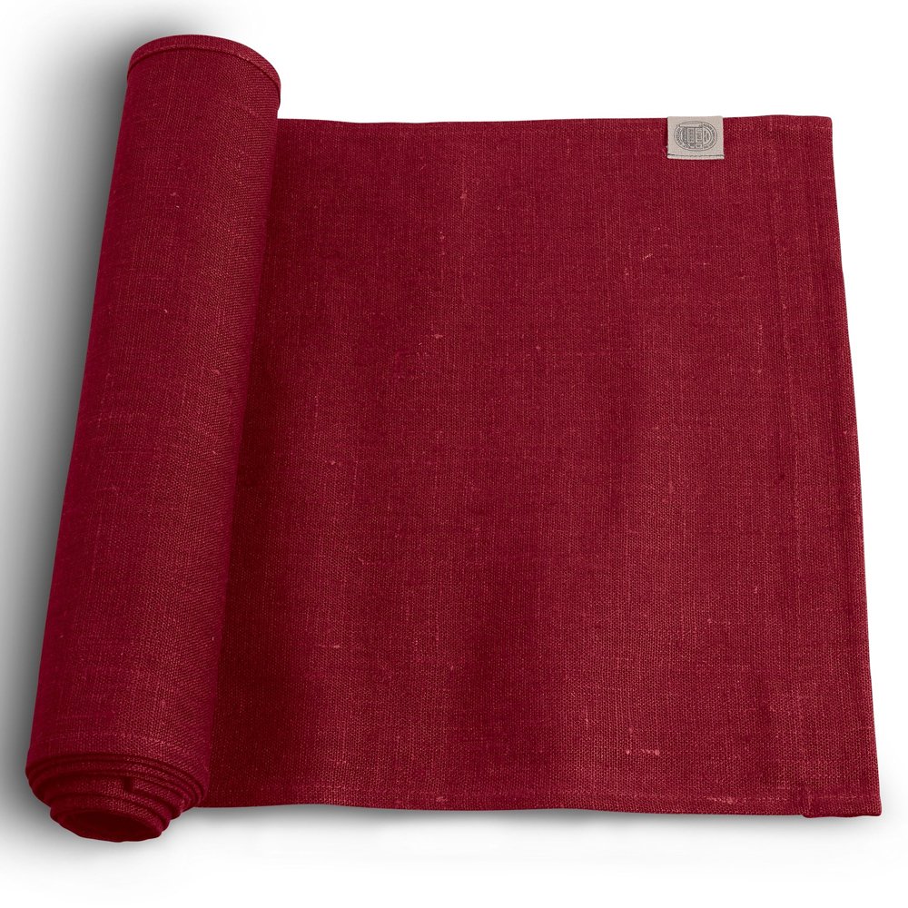 Tischläufer, Leinen, Classic von Lovely Linen, barolo-rot