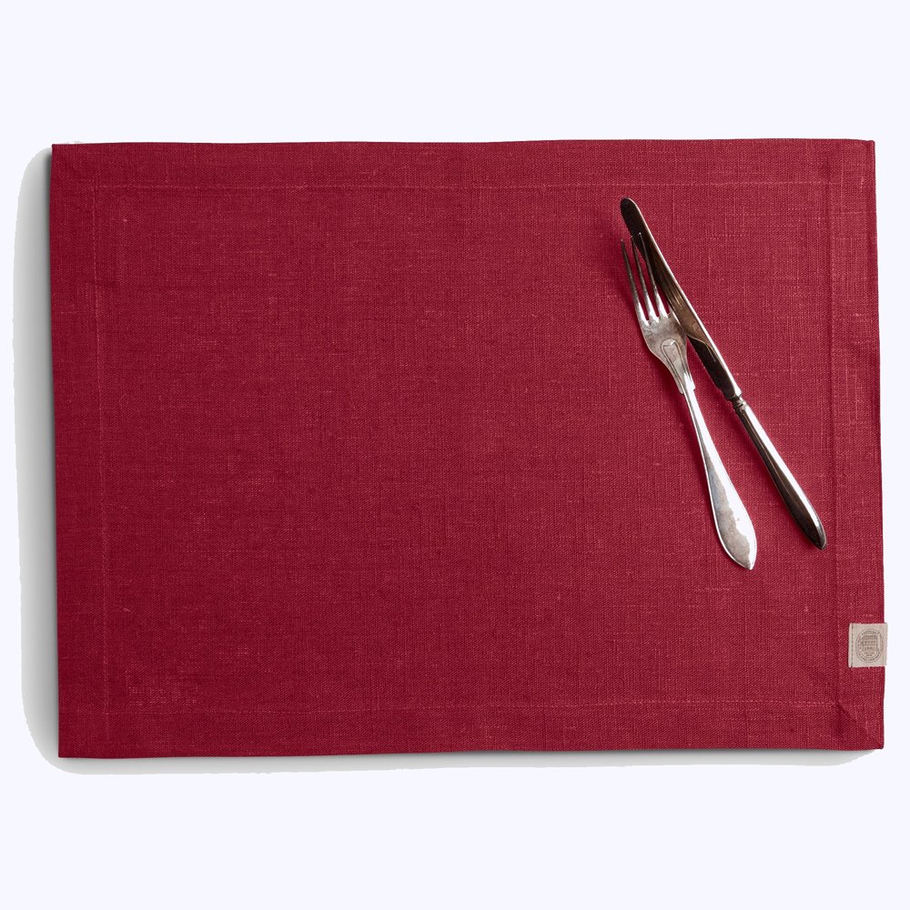 Tischset, Leinen, Classic von Lovely Linen, barolo-rot