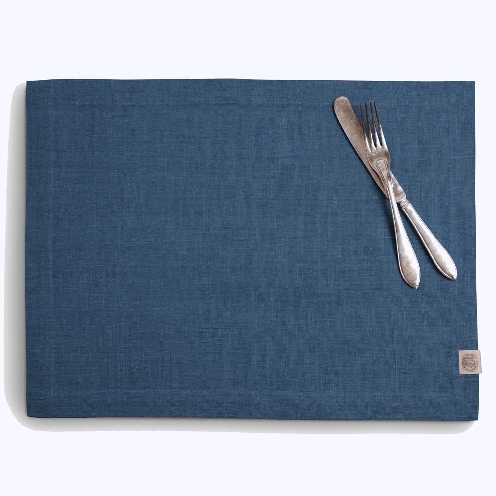 Tischset, Leinen, Classic von Lovely Linen, mittelblau / denimblue