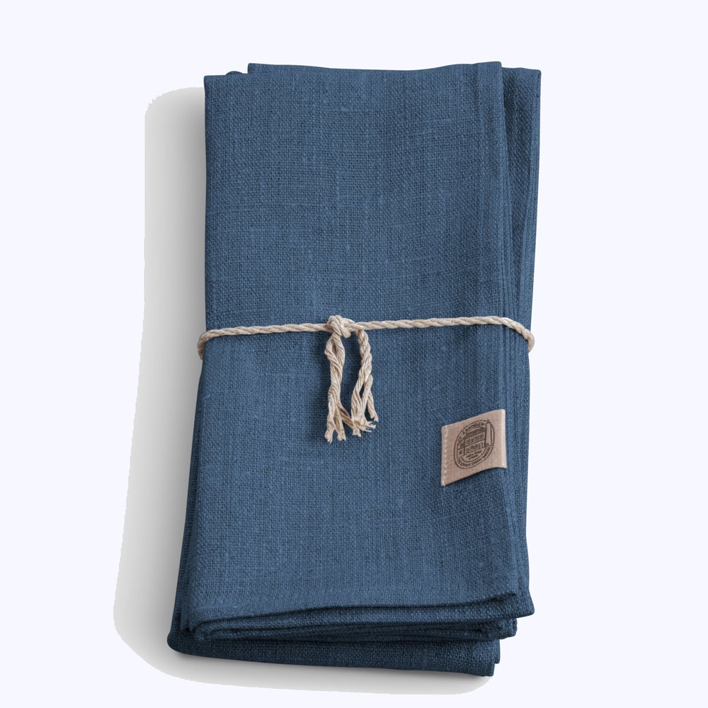 Serviette, Leinen, Classic von Lovely Linen, mittelblau/denimblue