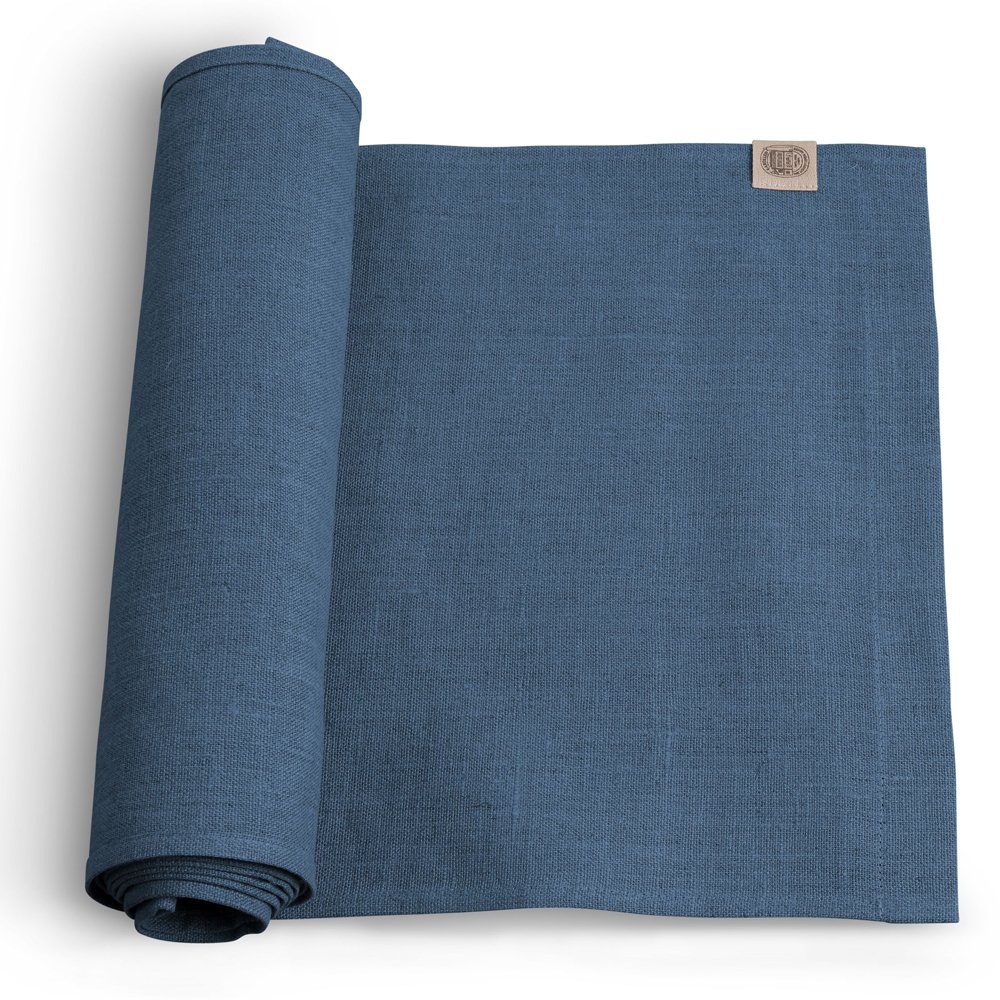 Tischläufer, Leinen, Classic von Lovely Linen, mittelblau / denimblue