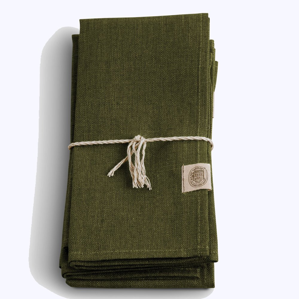 Serviette, Leinen, Classic von Lovely Linen, jeep green