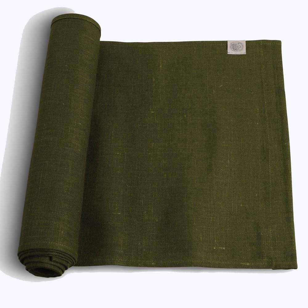 Tischläufer, Leinen, Classic von Lovely Linen, jeep green