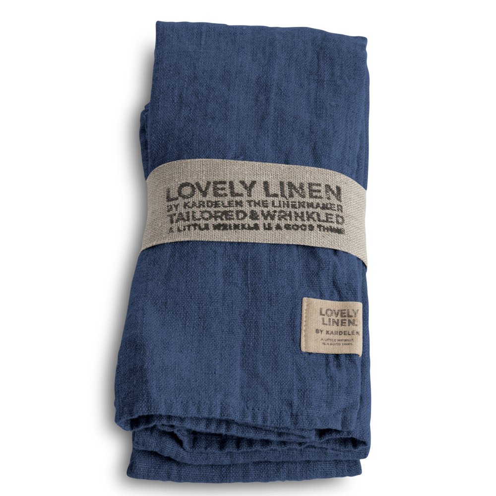 Serviette, Leinen stonewashed, Casual von Lovely Linen, mittelblau / denim blue