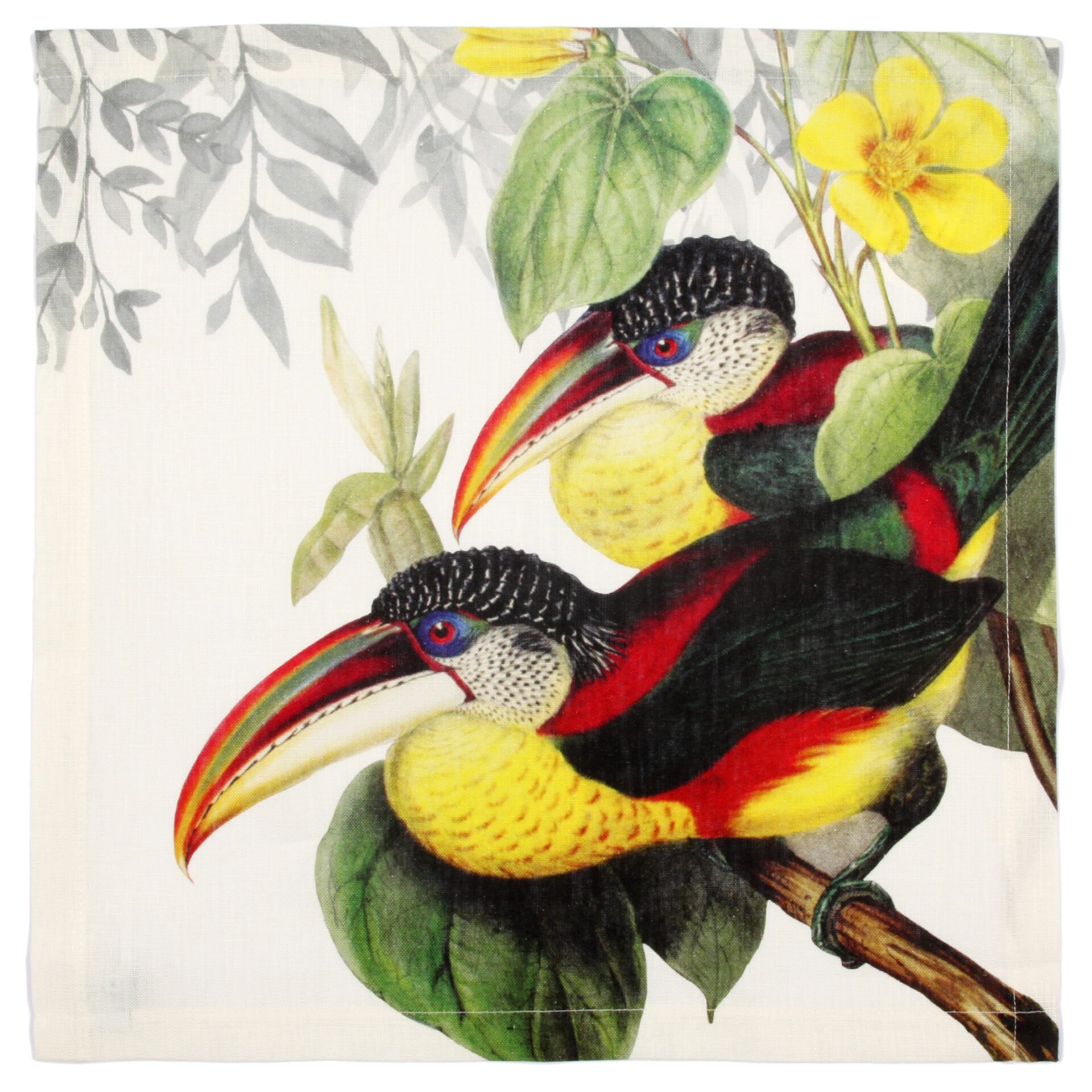 Set aus 6 verschiedenen Servietten, Leinen, Napking, „Toucans“