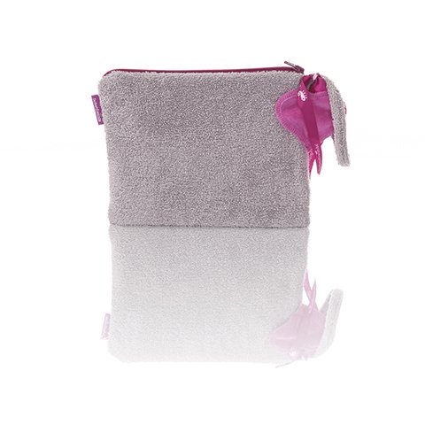 Frottée Clutch von farbenfreunde, platingrau
