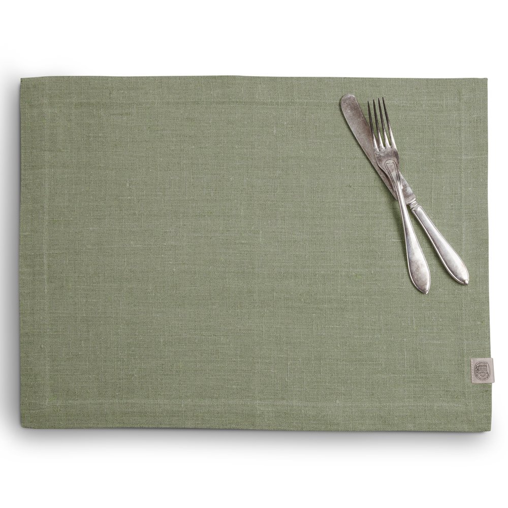 Tischset, Leinen, Classic von Lovely Linen, avocado/sage