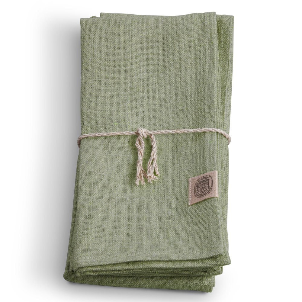 Serviette, Leinen, Classic von Lovely Linen, avocado/sage