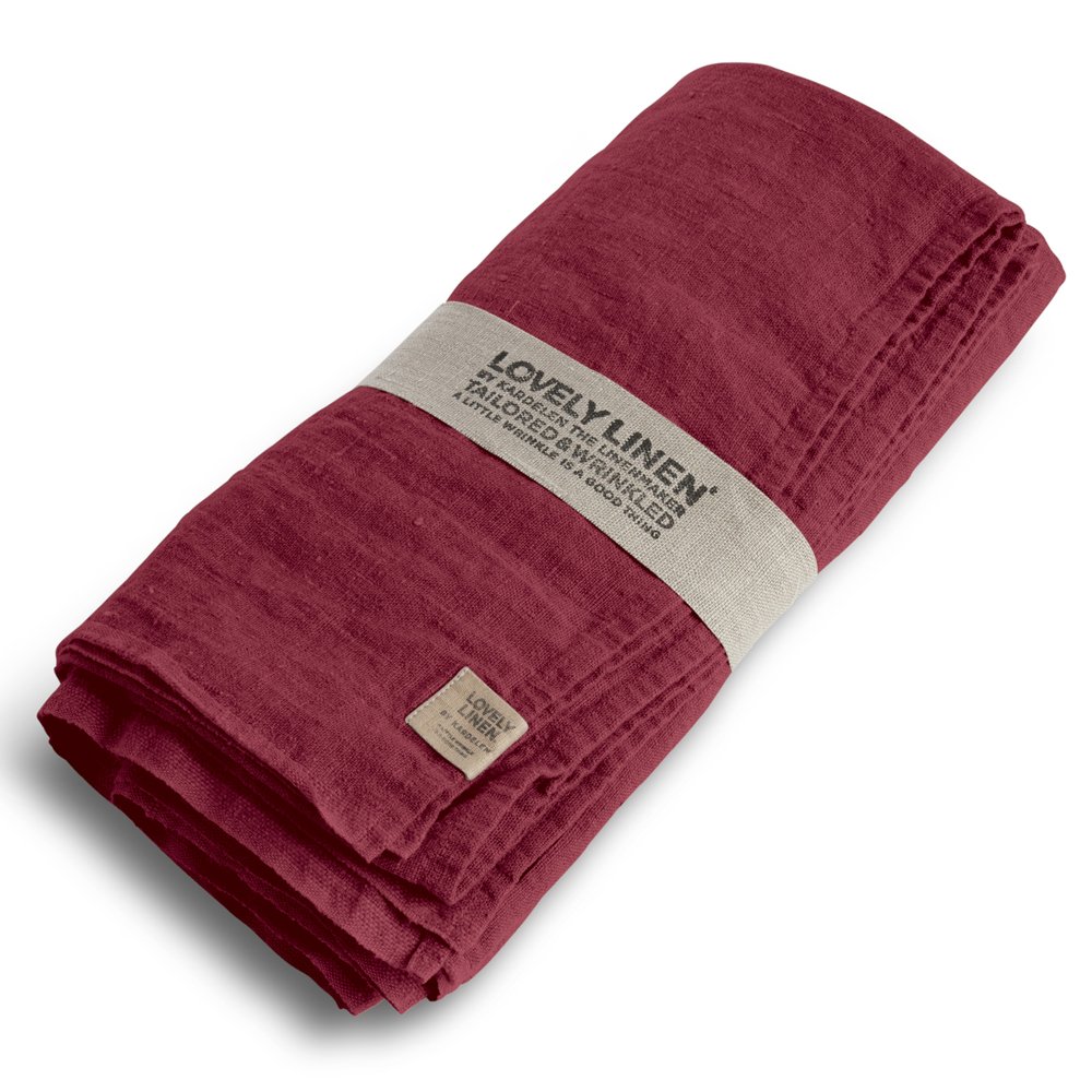 Tischdecke, Leinen stonewashed, Casual von Lovely Linen, cabernet / barolo-rot