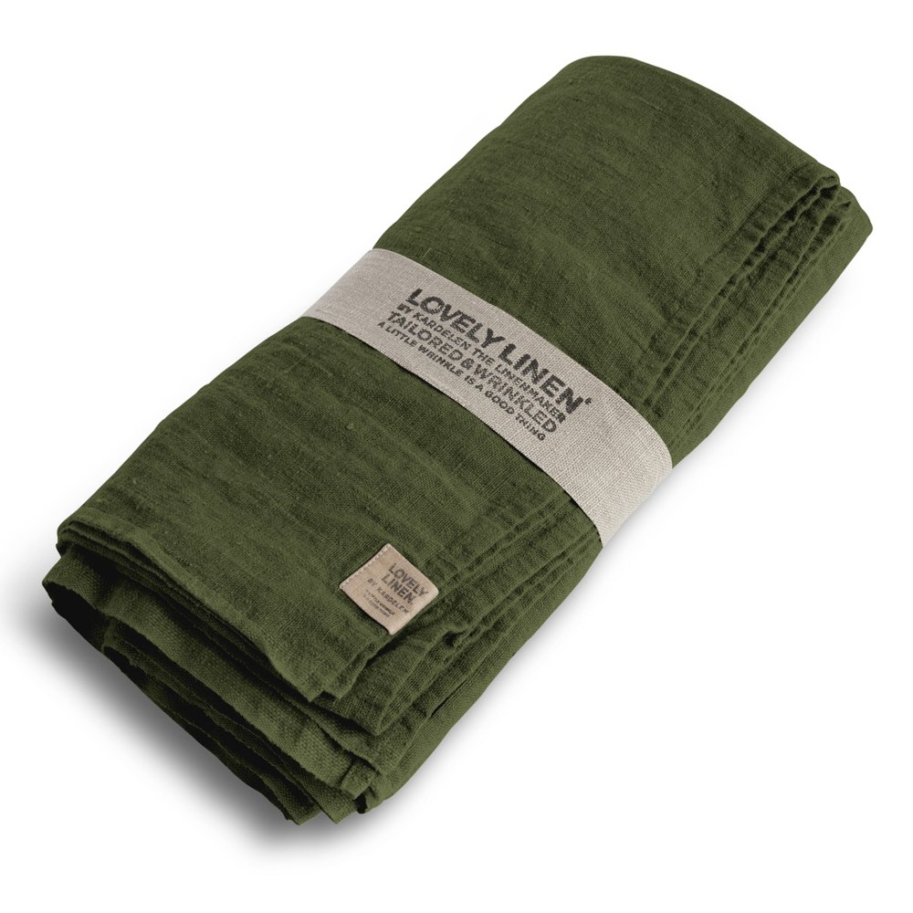 Tischdecke, Leinen stonewashed, Casual von Lovely Linen, jeep-green