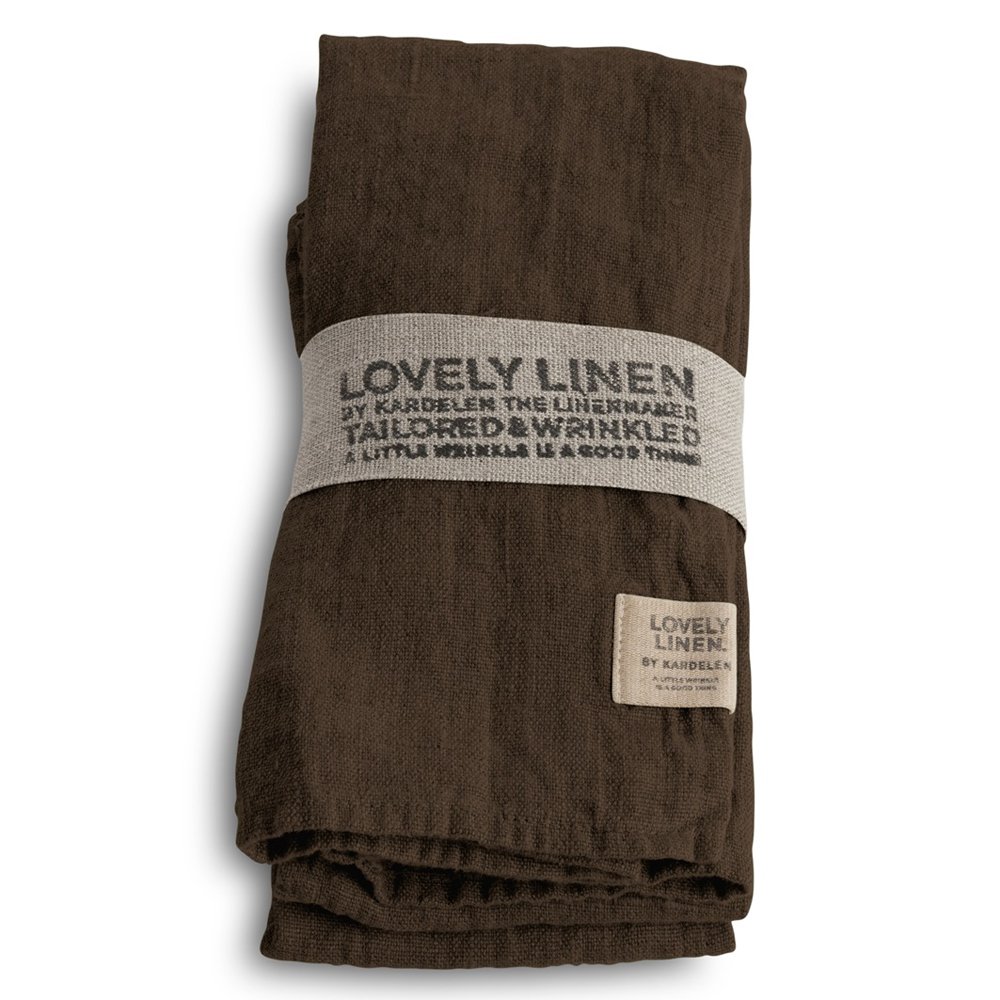 Serviette, Leinen stonewashed, Casual von Lovely Linen, chocolate