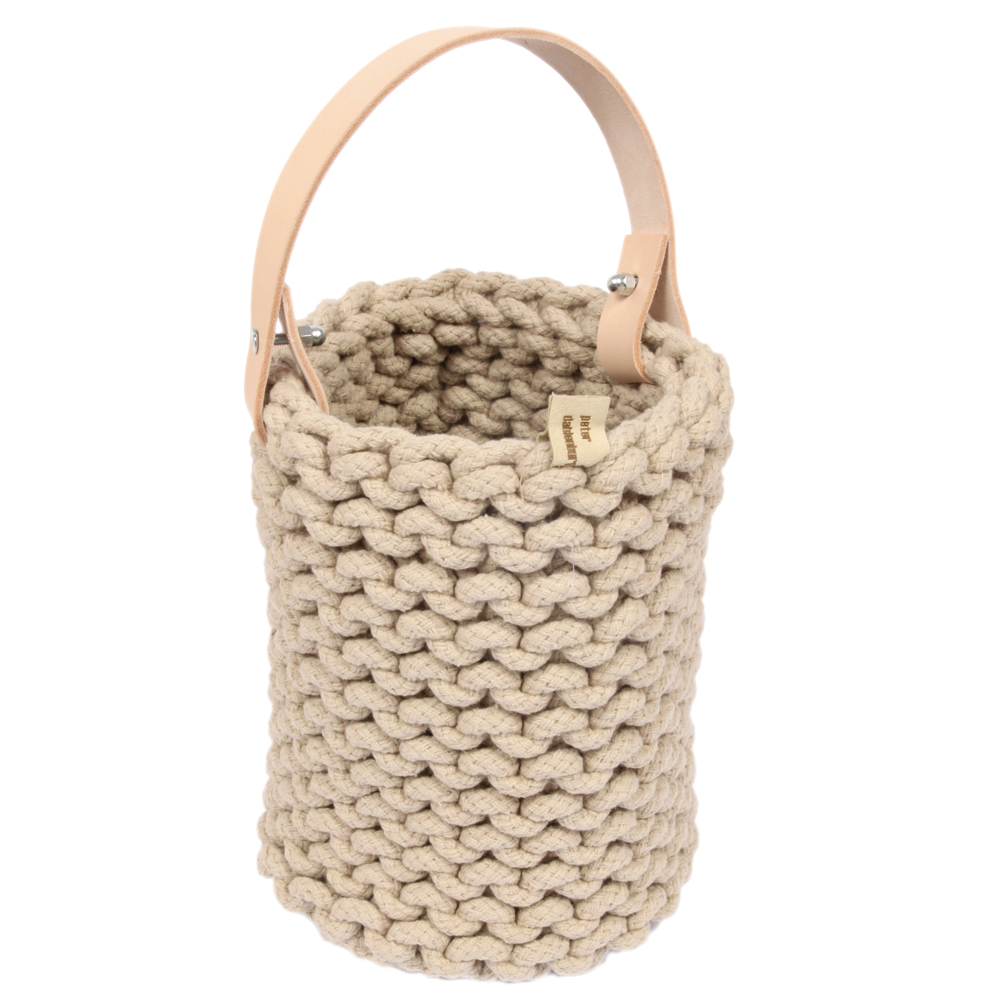 Bottle Bag mit Lederhenkel, beige, Peter Dahlenburg