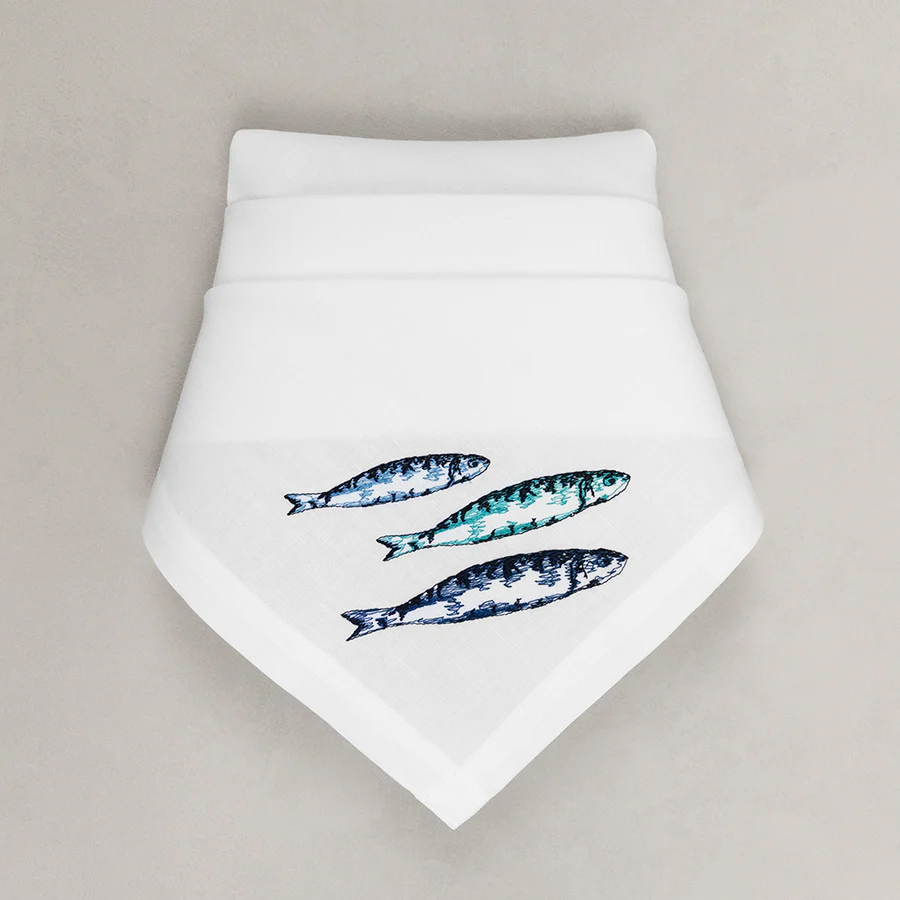 Serviette Sardinen