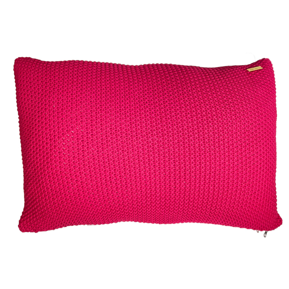 Strickkissenbezug, „fuchsia“, Baumwolle, Peter Dahlenburg
