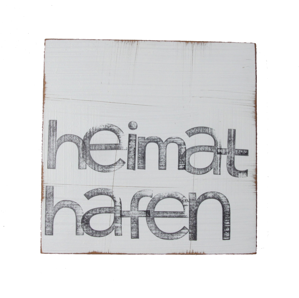 Textplatte „heimathafen“ 15x15cm, iopla