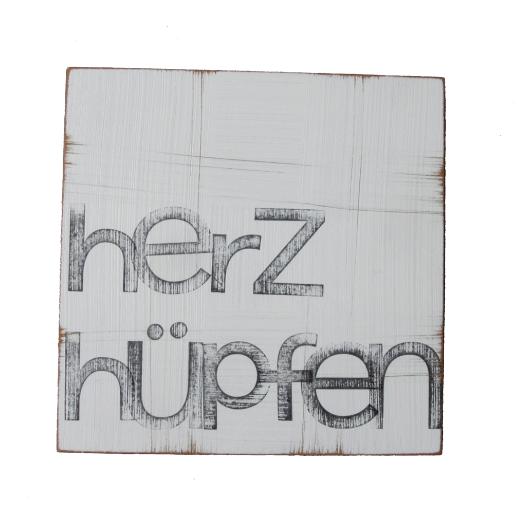 Textplatte „herzhüpfen“ 15x15cm, iopla