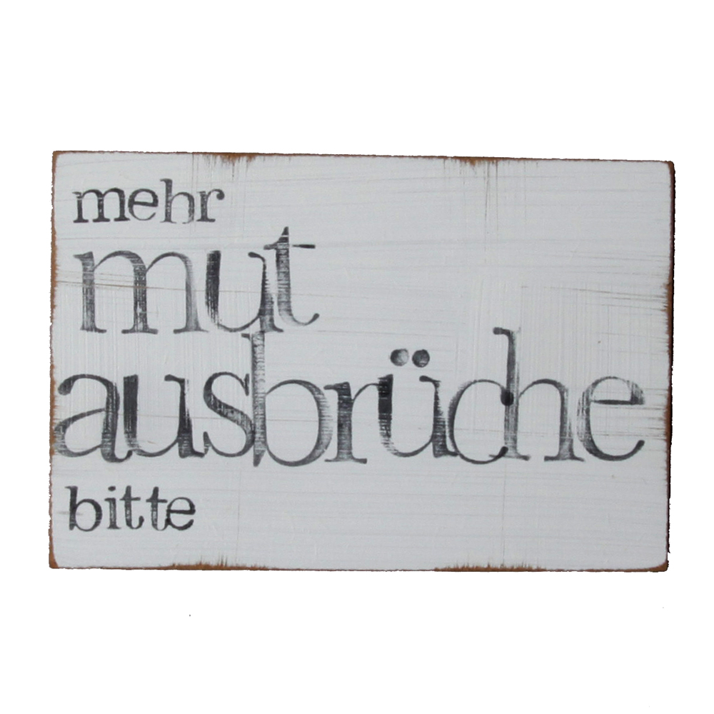 Textplatte „mehr mutausbrüche bitte“ 10x15cm, iopla