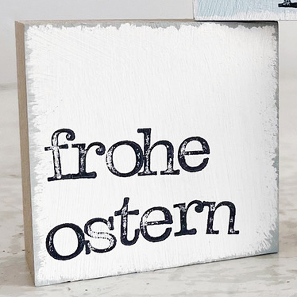 Text-Miniplatte, „frohe ostern“, iopla