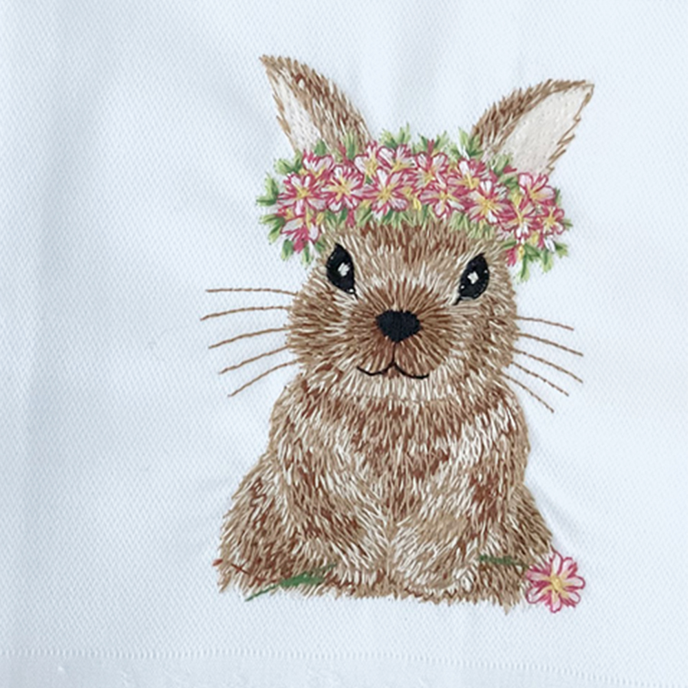 Geschirrtuch „Hase mit Blumenkranz“ , weiß, Vista Portuguese