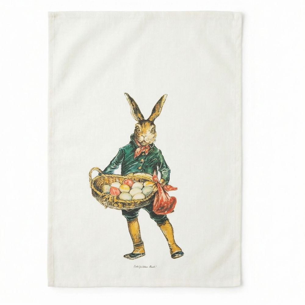 Geschirrtuch, Handdruck, Leinen