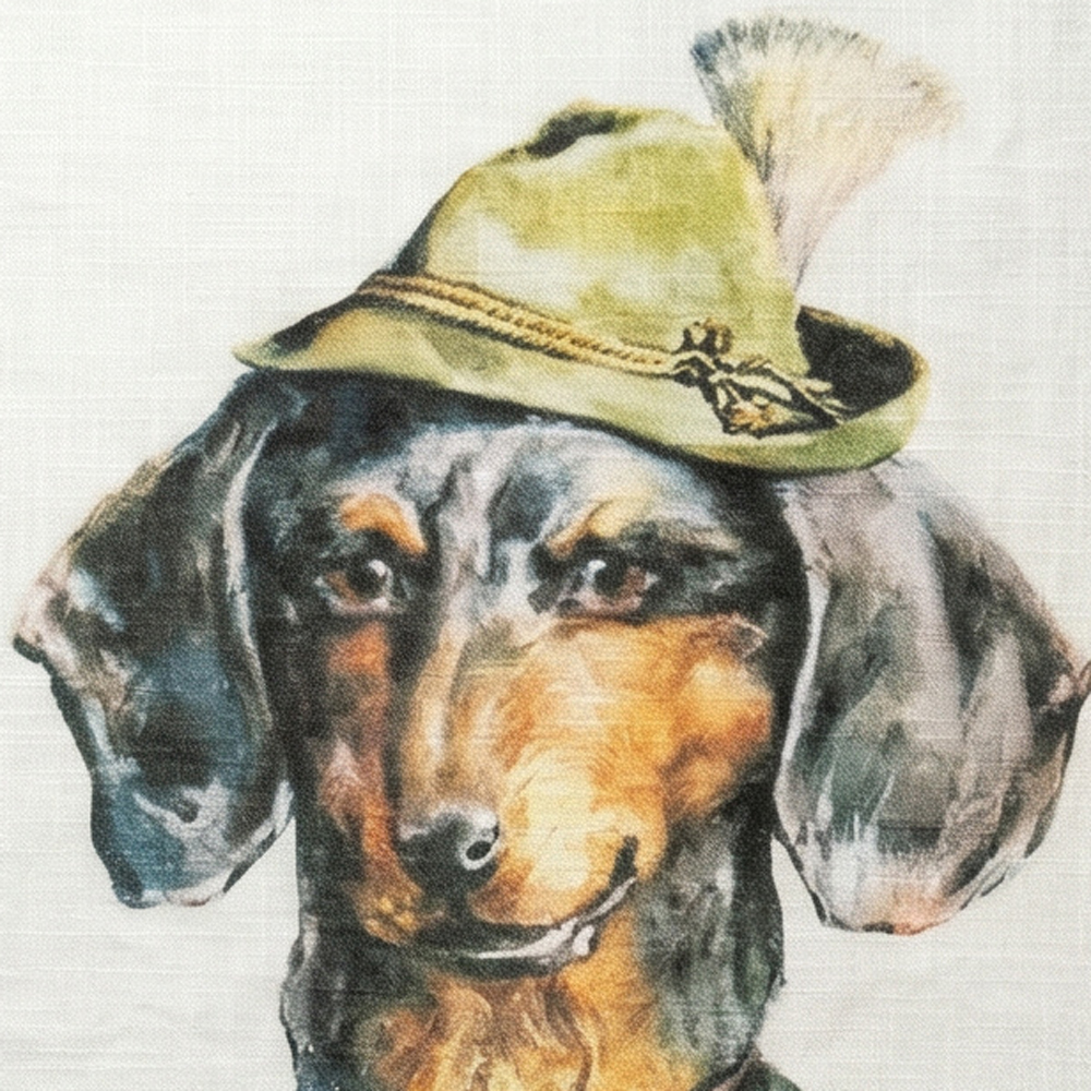 Geschirrtuch, Handdruck, Leinen – Bild 2