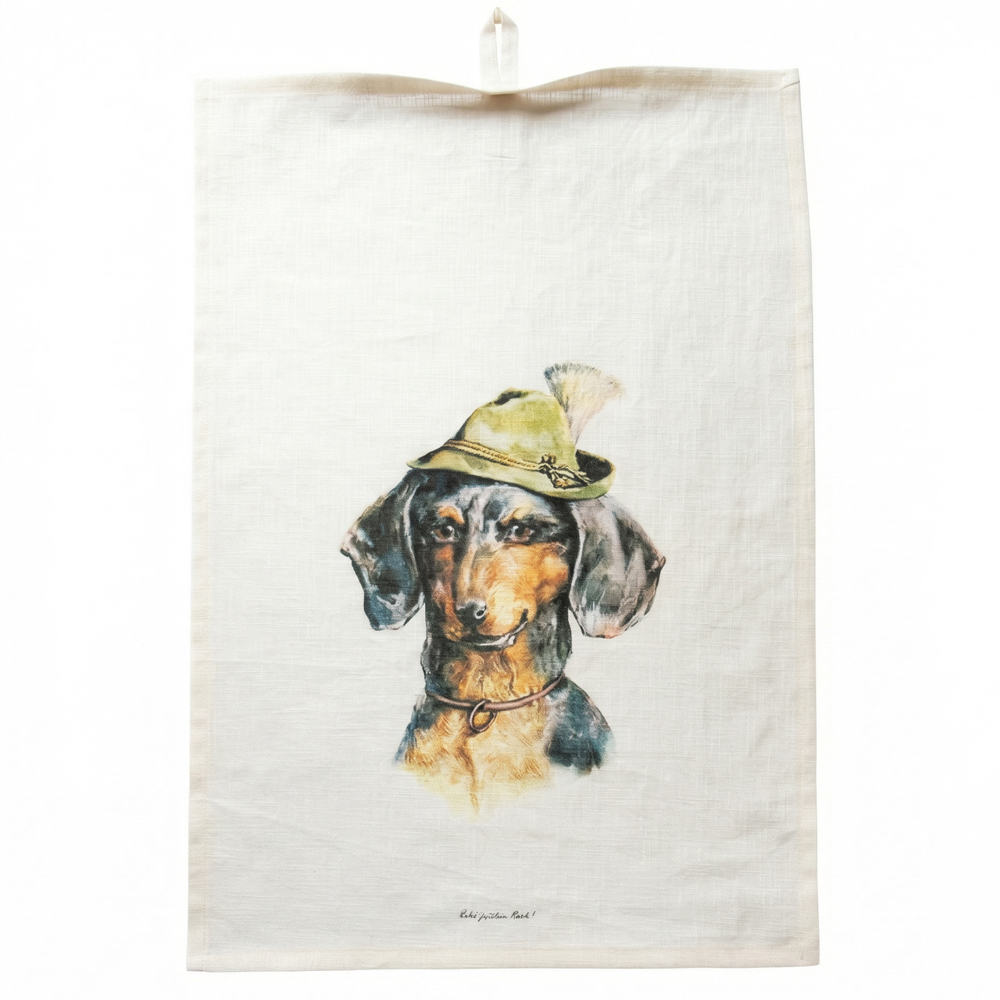 Geschirrtuch, Handdruck, Leinen – Bild 3